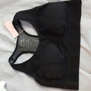 Match Womens Black Racerback Sports Bra Activewear Removable PADS Sz.L